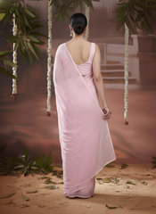 Mandara Jimmy Choo Soft Pink Saree laaki