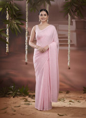 Mandara Jimmy Choo Soft Pink Saree laaki