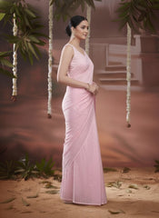 Mandara Jimmy Choo Soft Pink Saree laaki