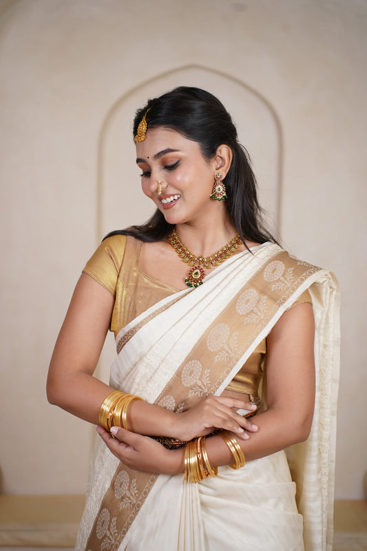 Chandraghanta chanderi silk saree - laaki