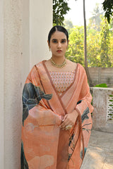 Megha Chanderi Silk Saree laaki