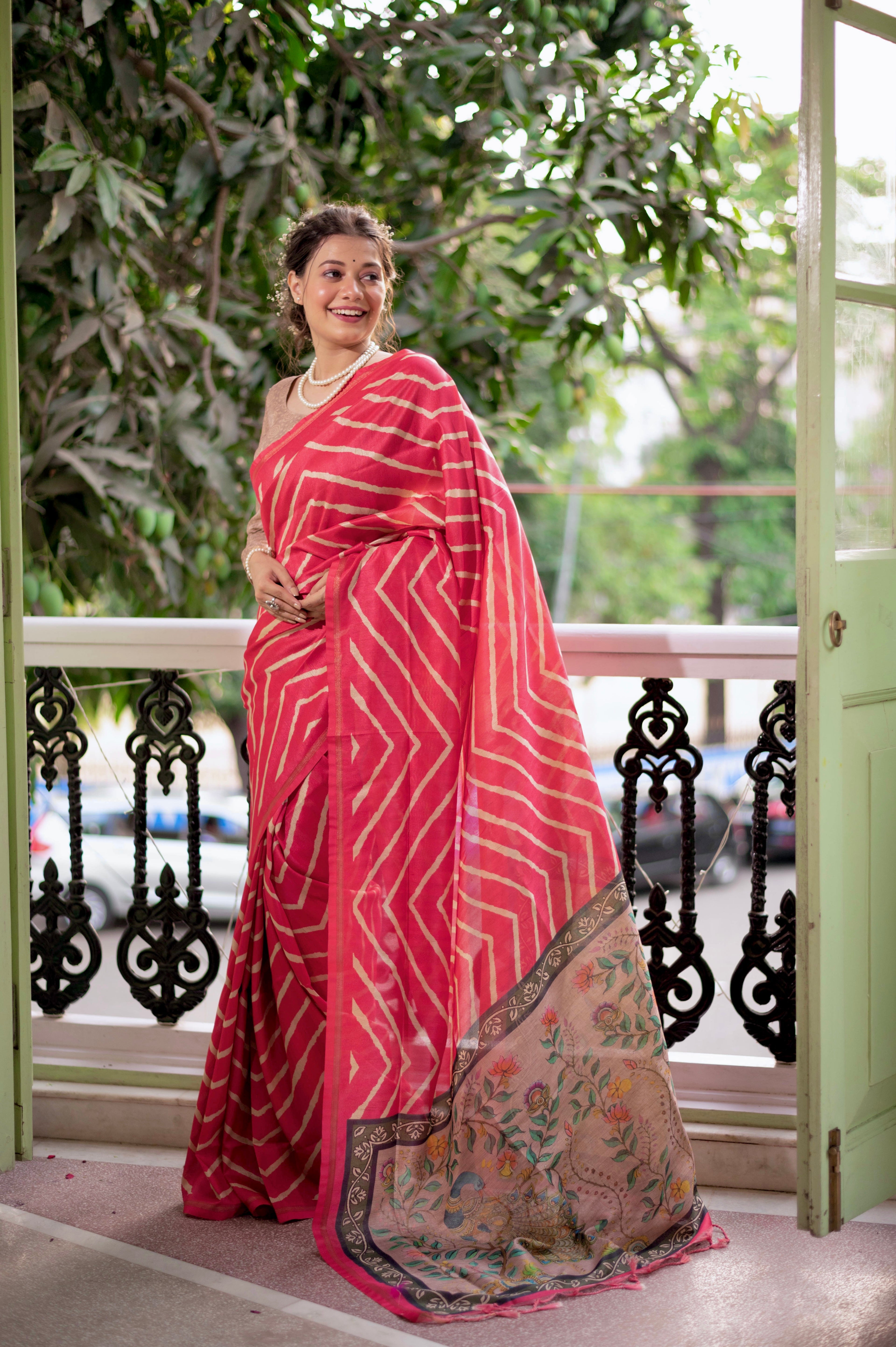 Revathi Chanderi Silk Saree laaki
