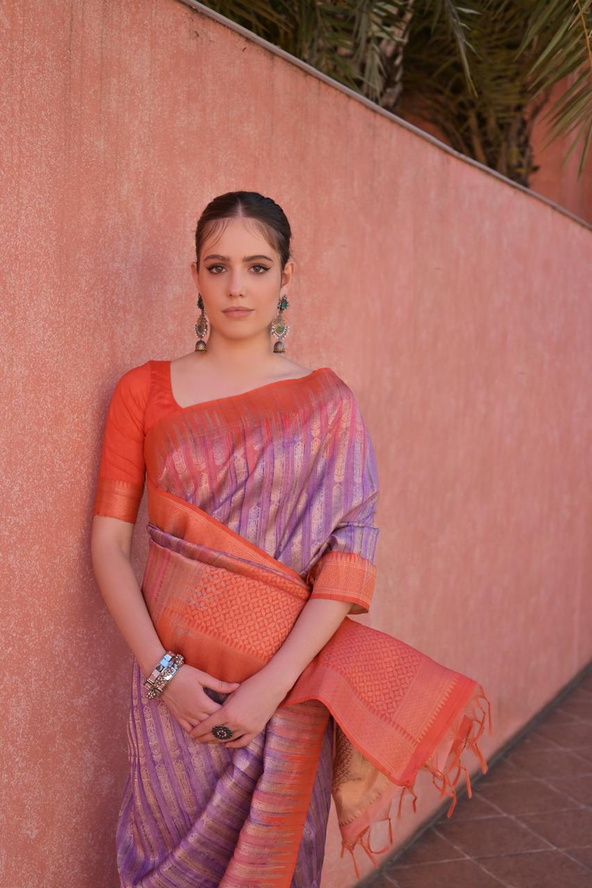 Indhu kanjivaram silk saree laaki