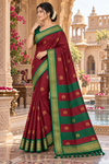 Meenakshi Maroon Kanjivaram Saree