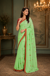Sana PistaGreen Khadi Saree