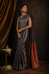 Anju Kanjivaram Blue Saree