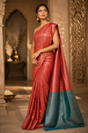 Neelu Kanjivaram Orange Saree