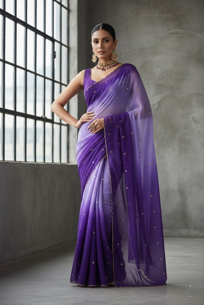 Sangeeta ombre georgette sarees laaki