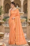 Neha Peach Kanjivaram Saree