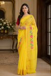 Geethika Yellow Khadi Saree