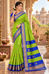 Karanjit Litegreen Kanjivaram Saree