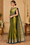 Moss Parrotgreen Dharmavaram Saree