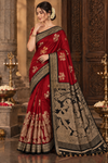 Durga Red Kalamkari Saree