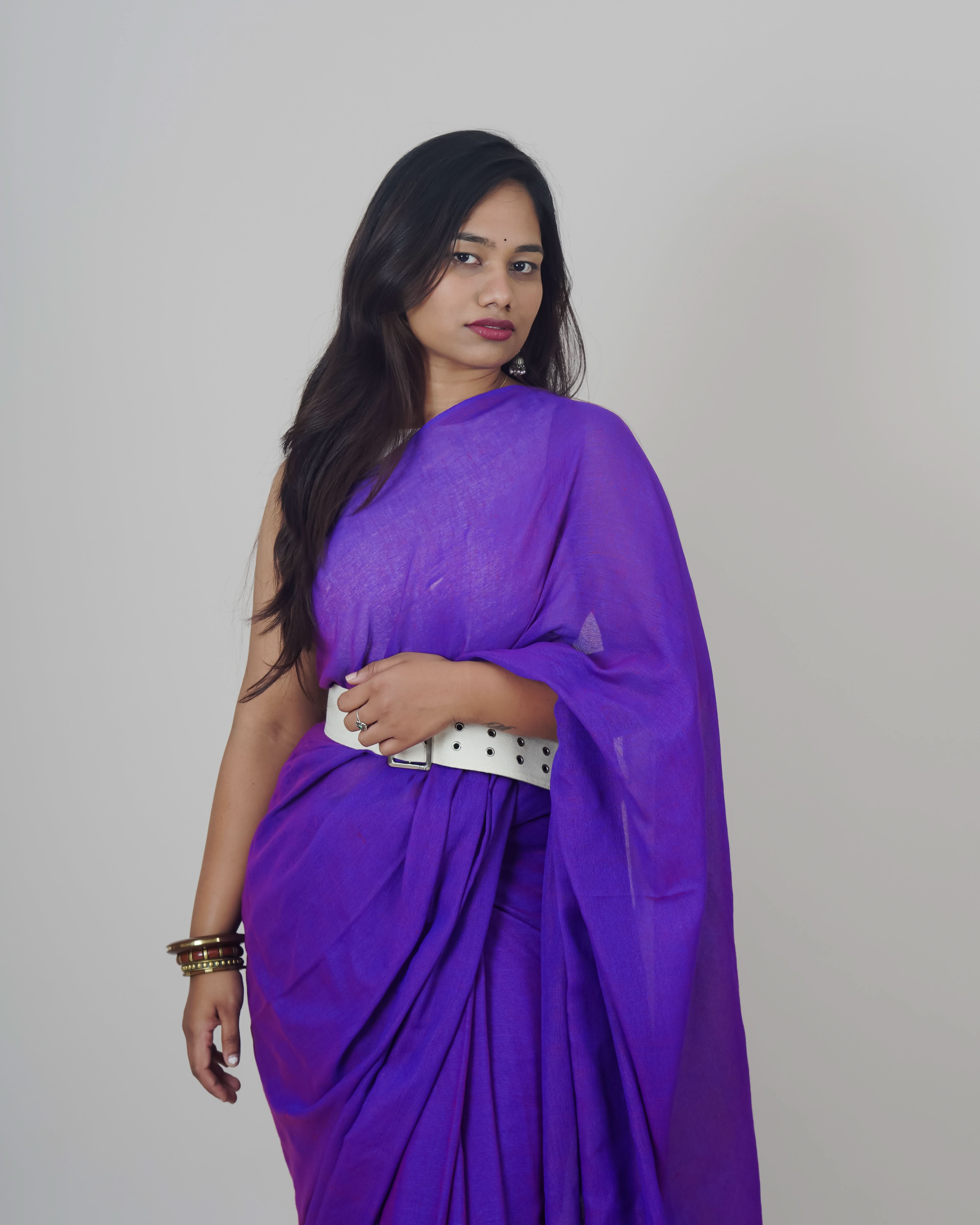 Jessi Violet Khadi Saree