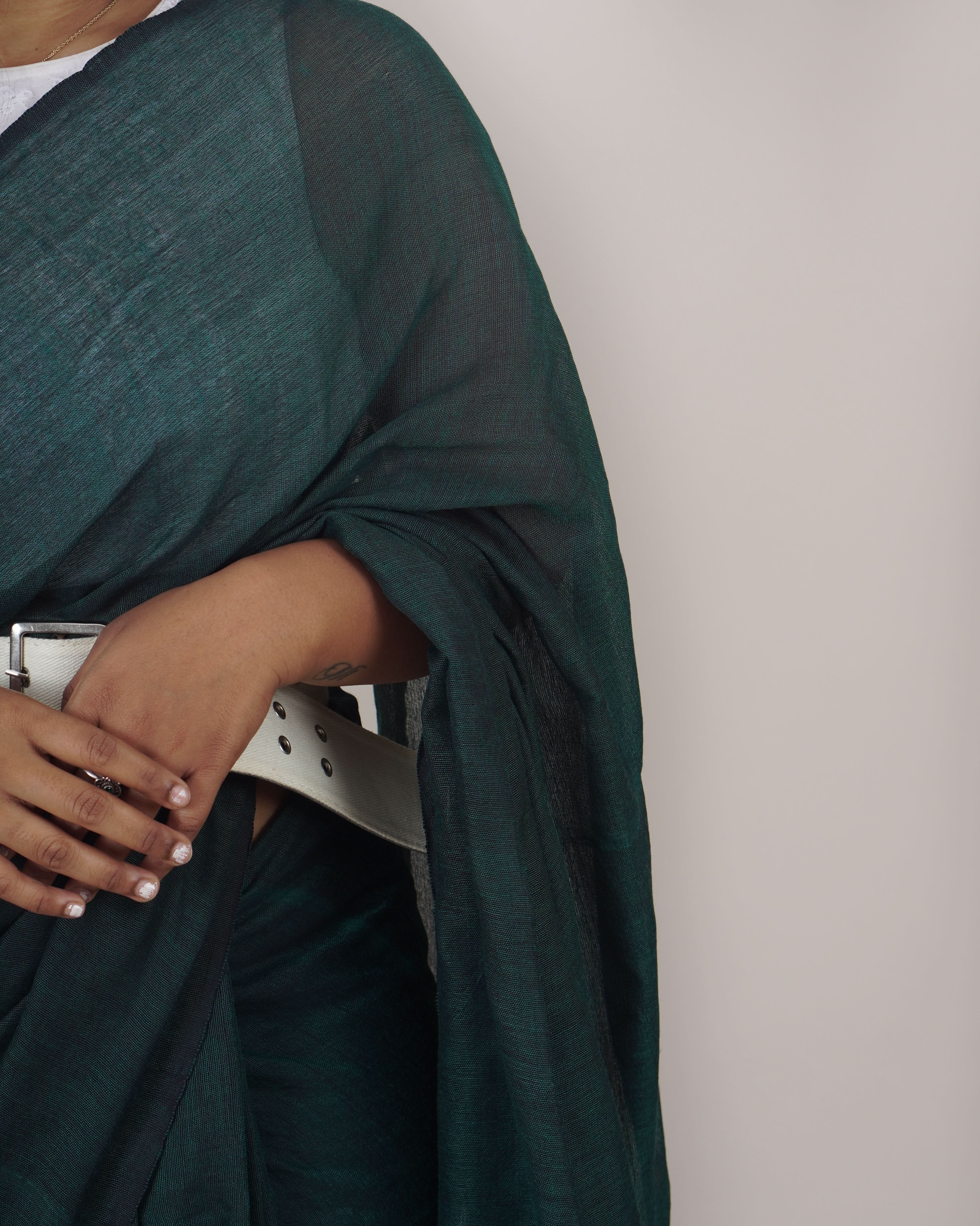 Jessi Green Khadi Saree