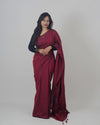 Usha Maroon Khadi Saree