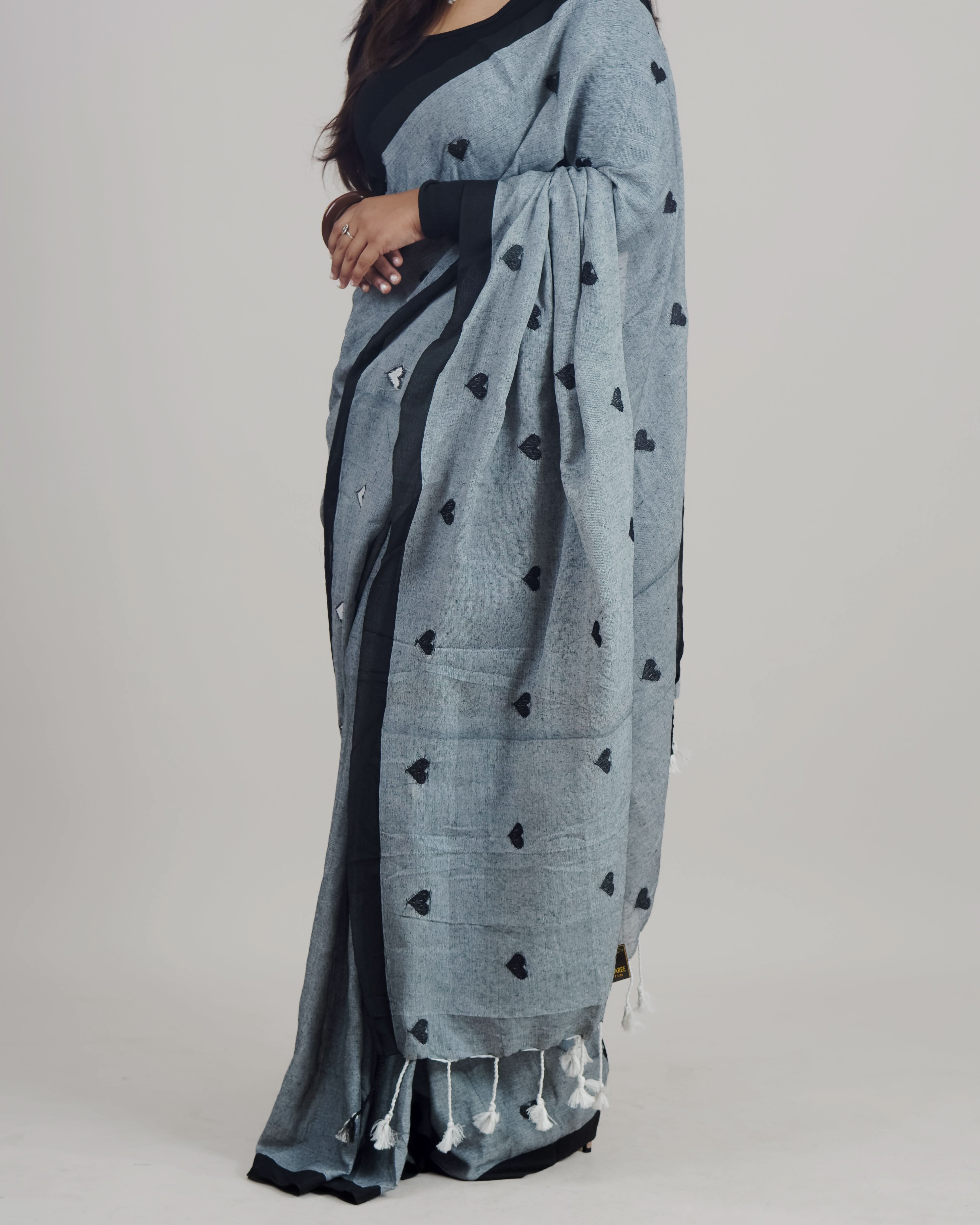 Sana Grey Khadi Saree