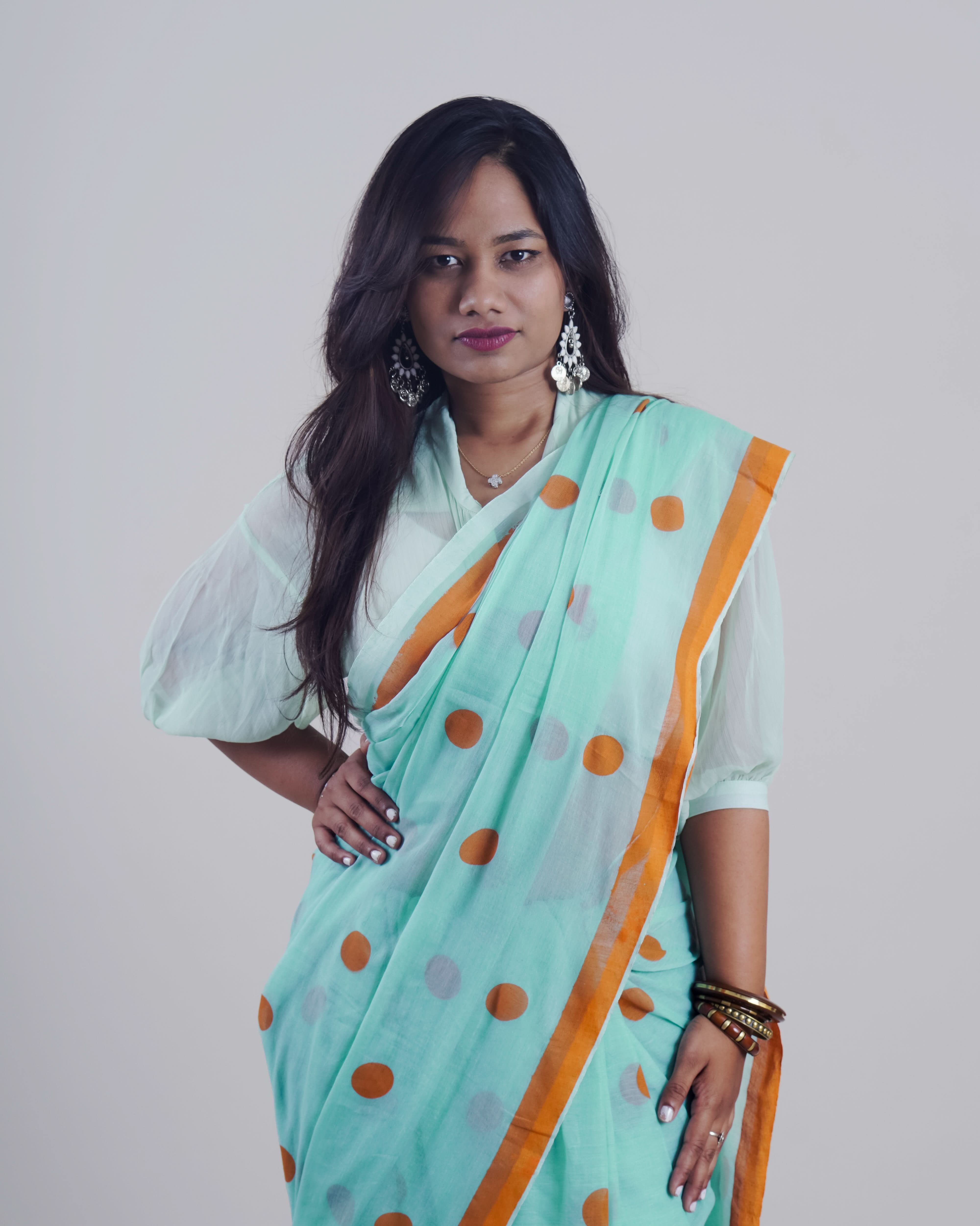 Seersha Skyblue Khadi Saree