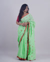 Sana PistaGreen Khadi Saree