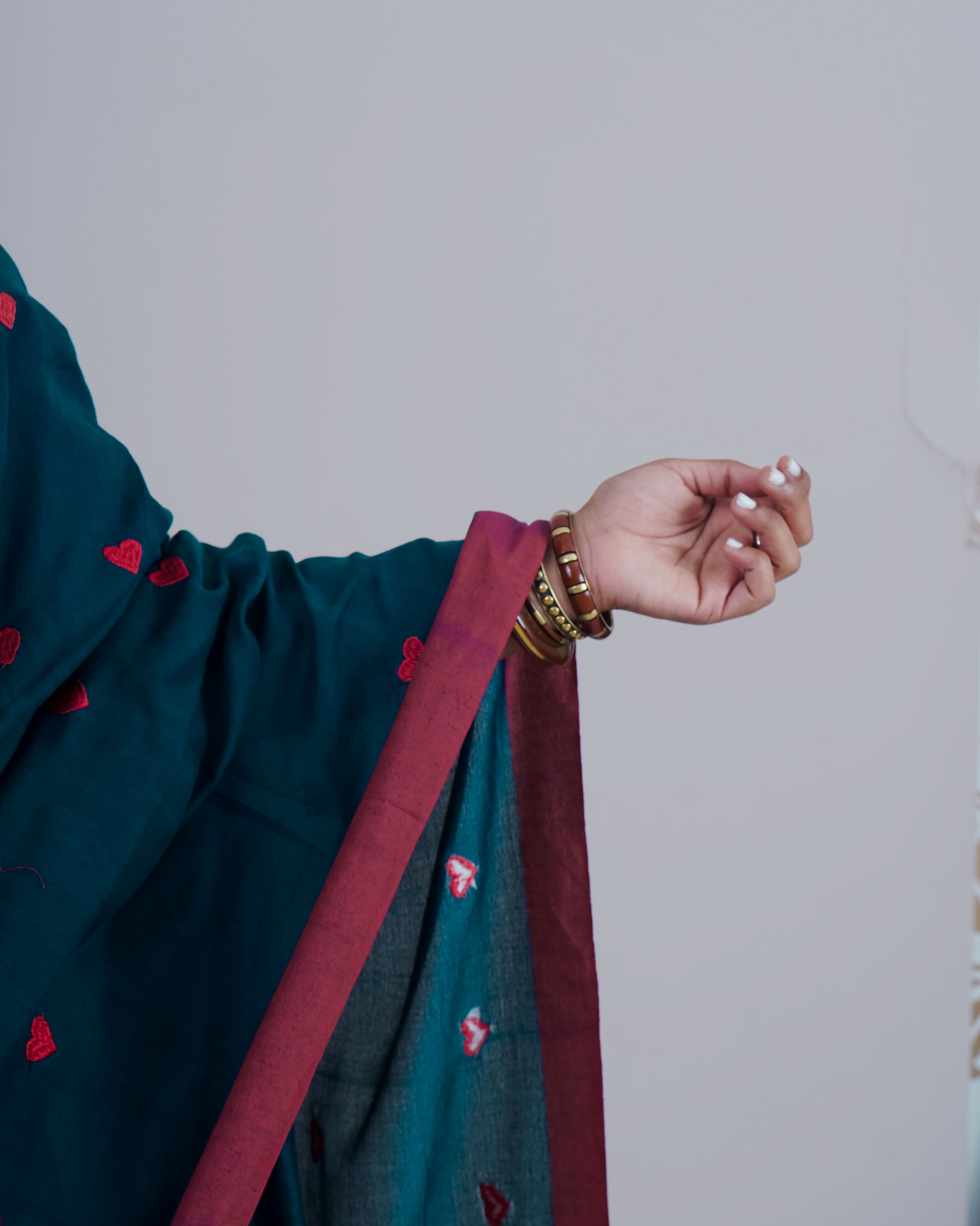 Sana Blue Khadi Saree