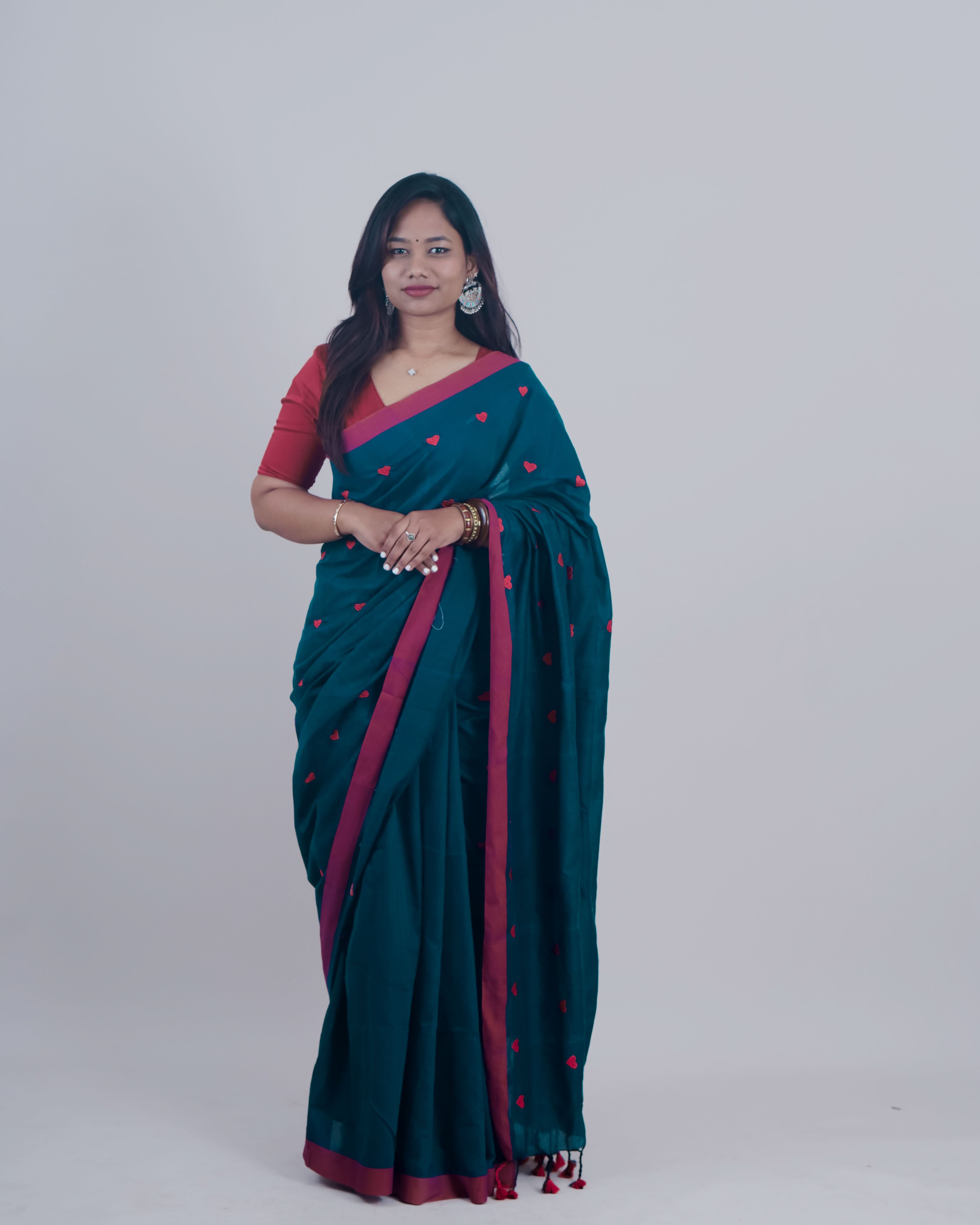 Sana Blue Khadi Saree