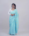 Sakhi Sky Blue Khadi Saree