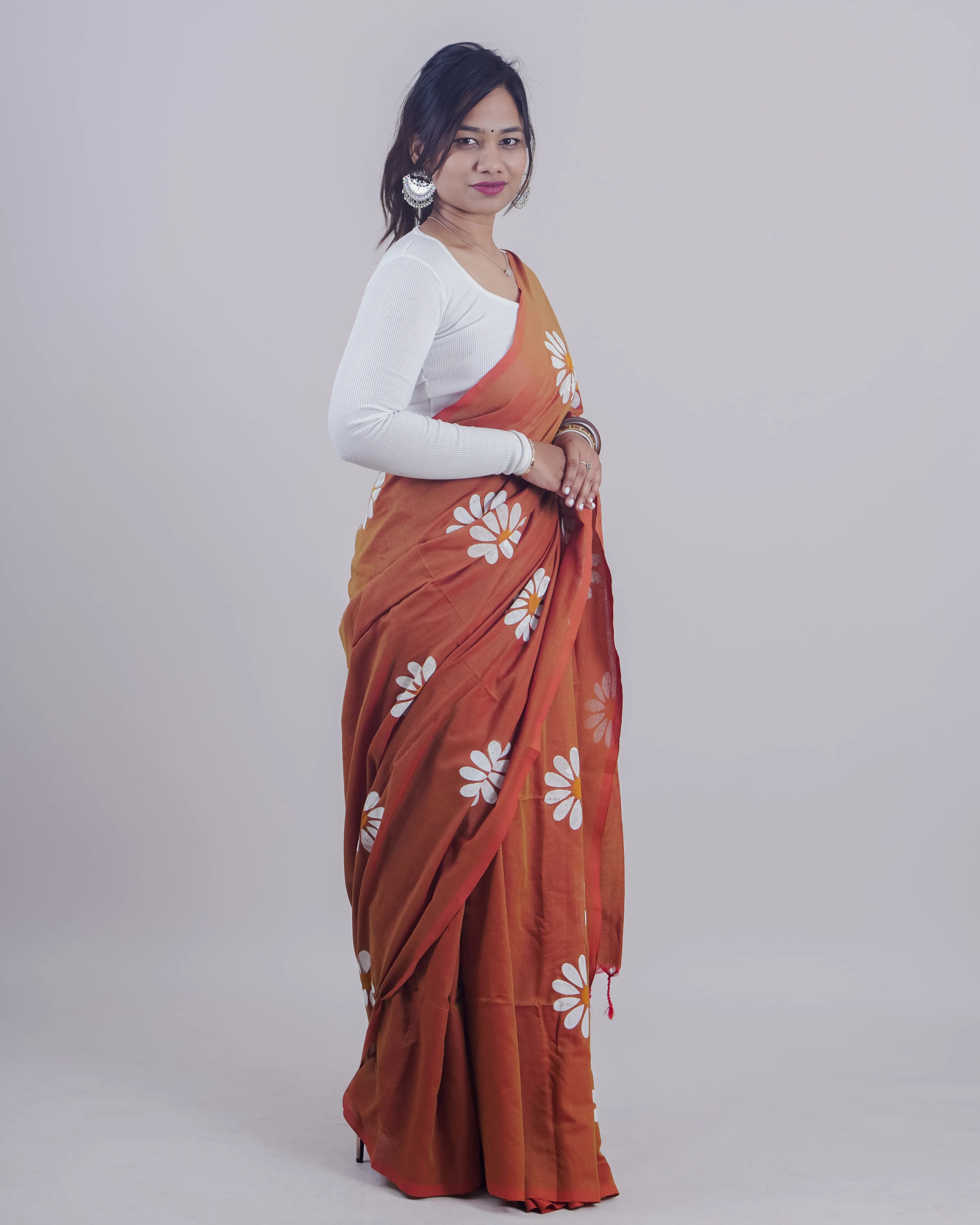 Divya Brown Khadi Saree