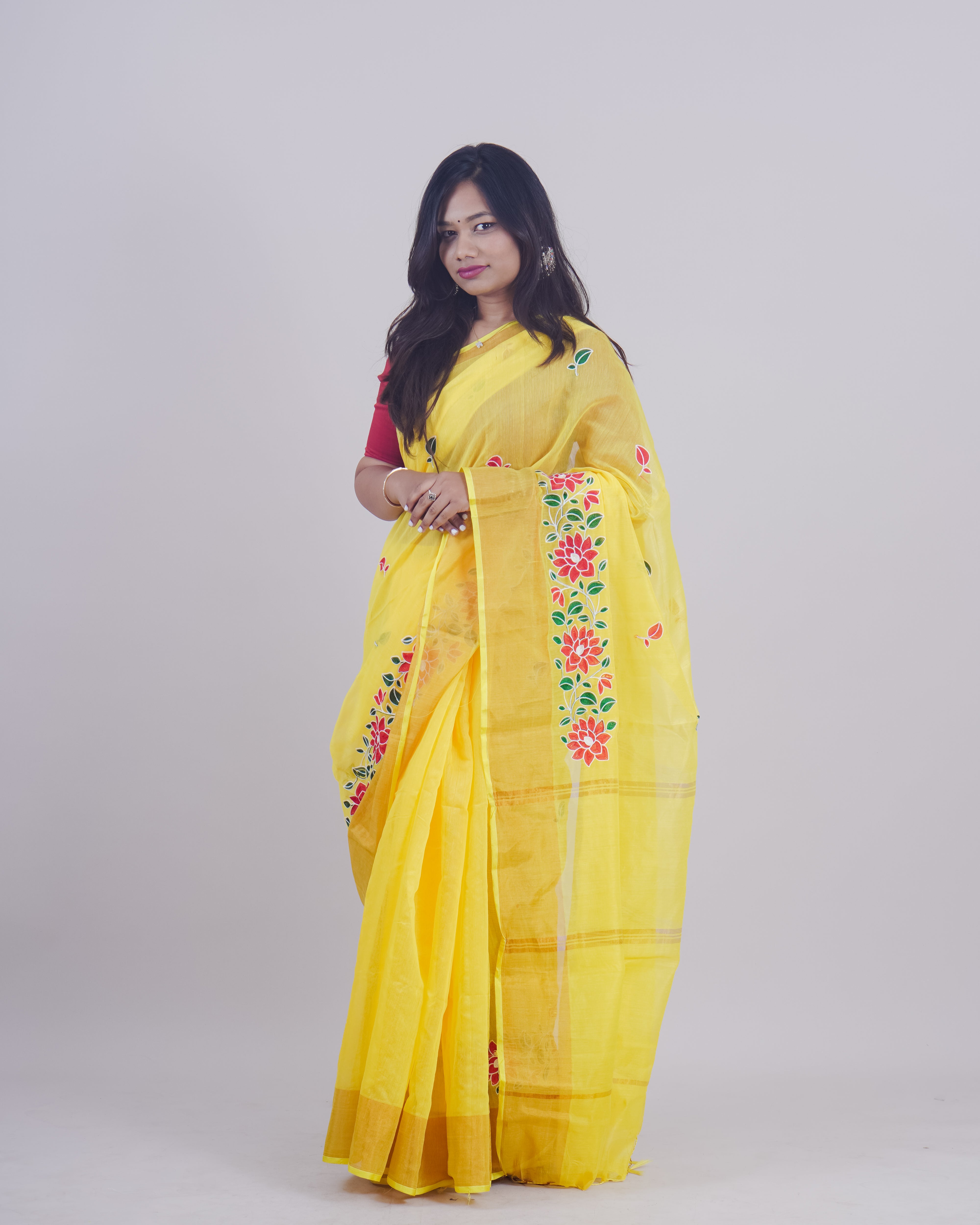 GEETHIKA YELLOW KHADI