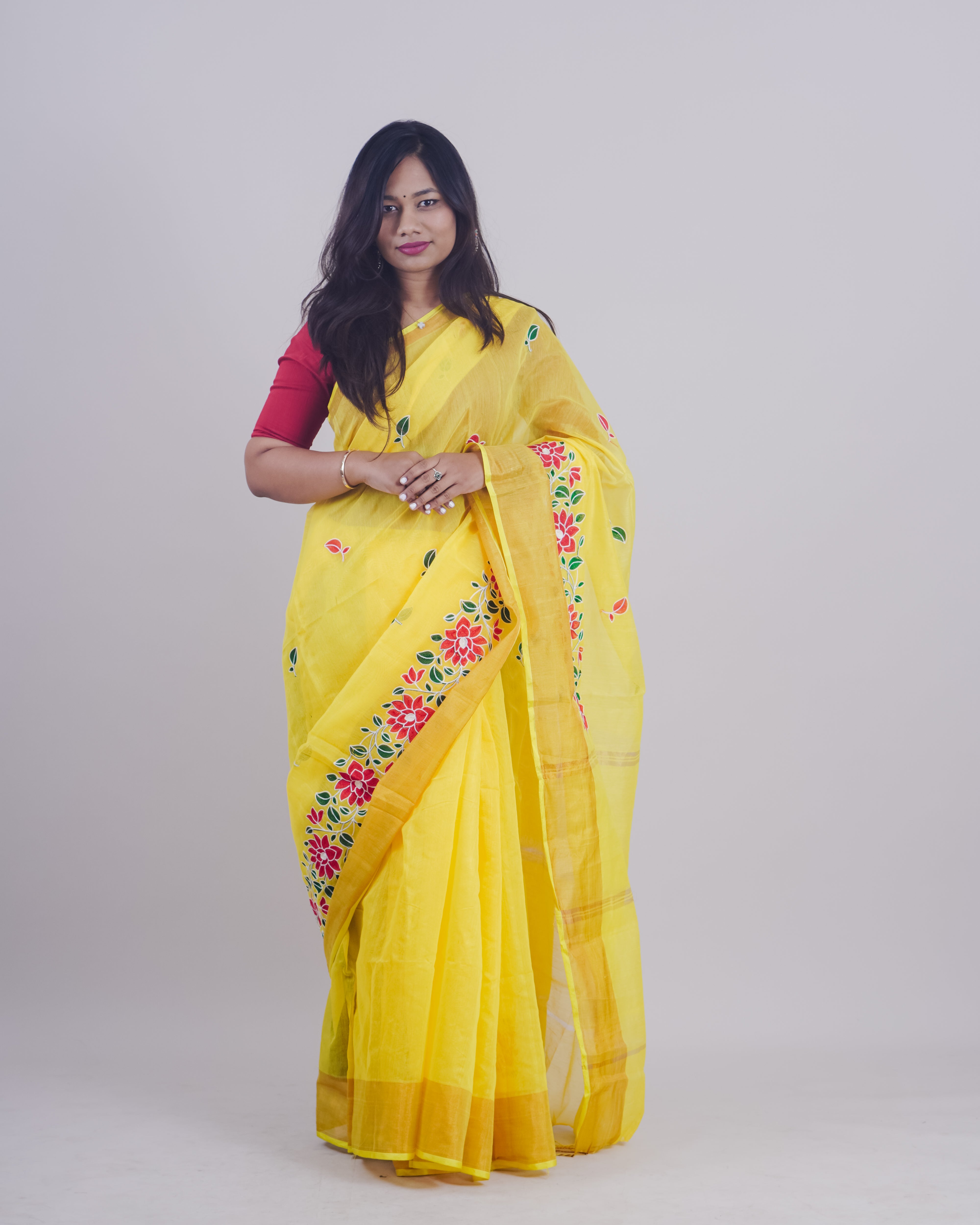 GEETHIKA YELLOW KHADI