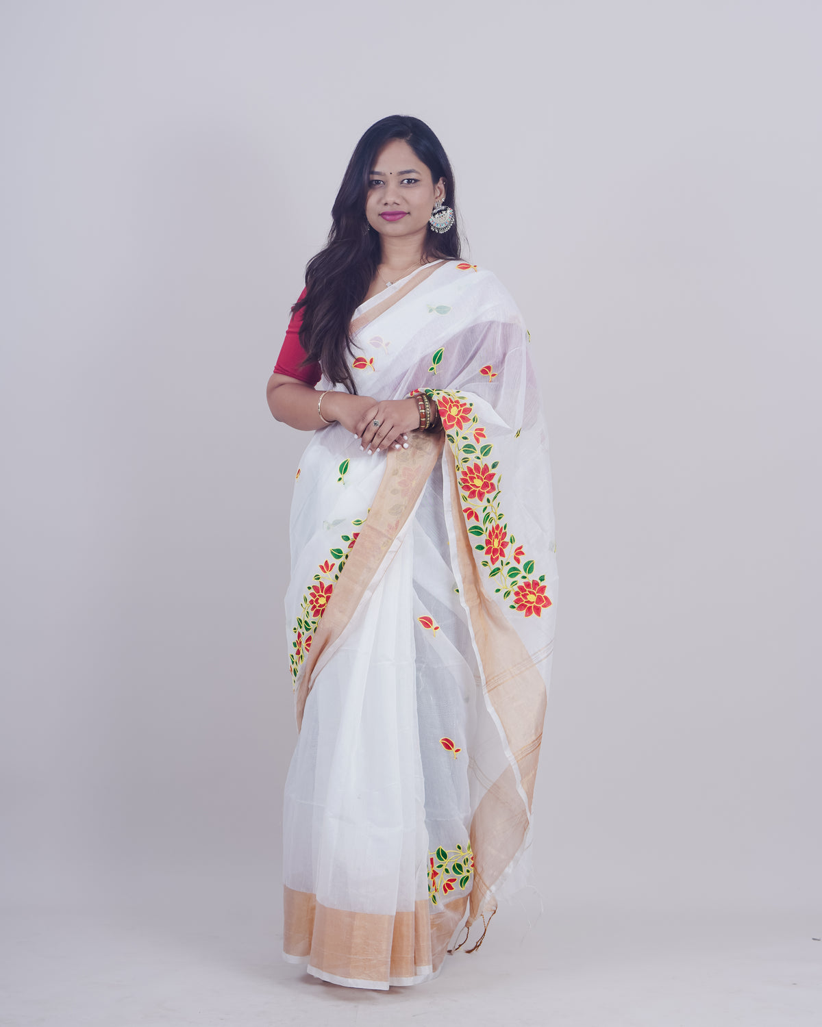 GEETHIKA WHITE KHADI