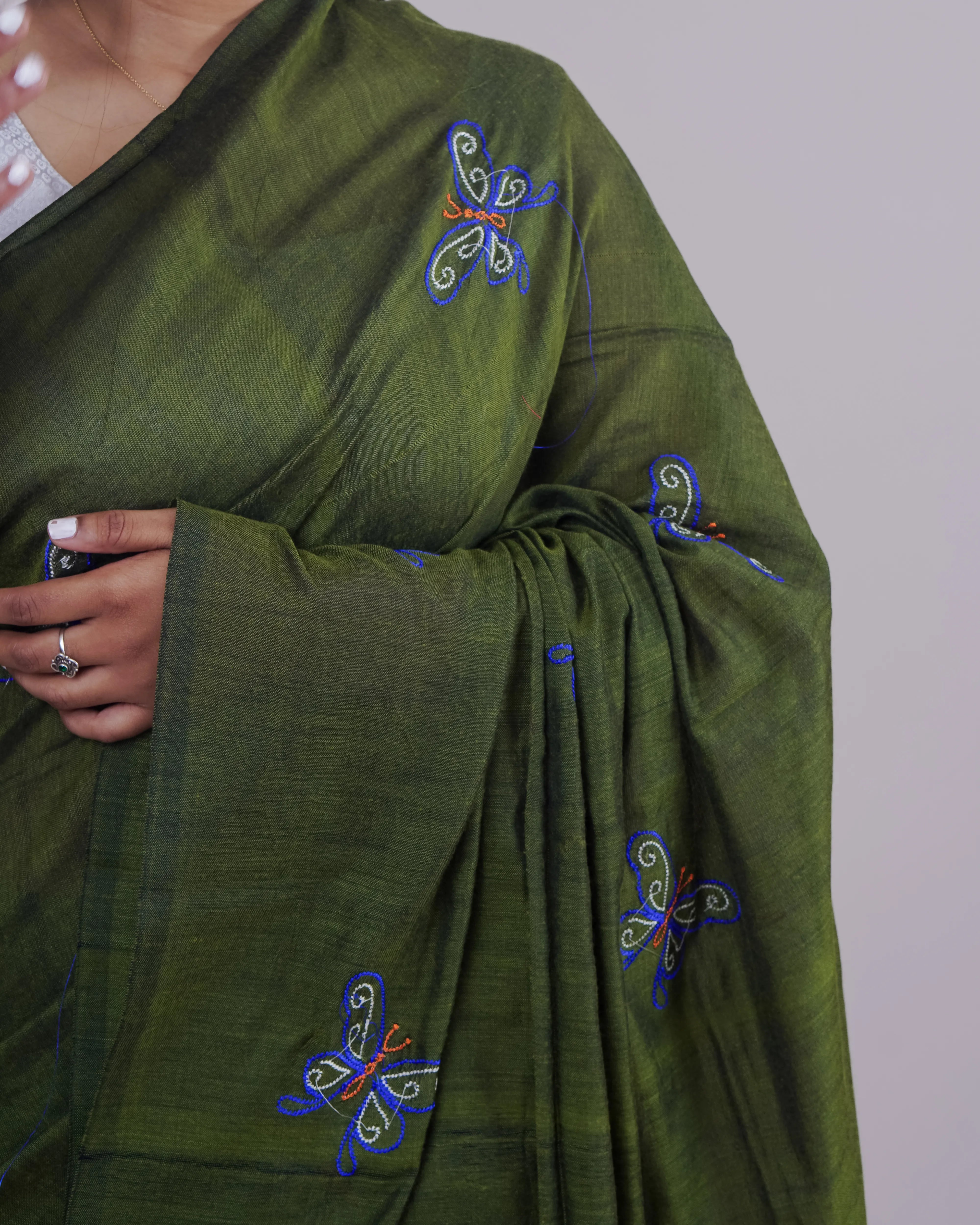 Smitha Green Khadi Saree
