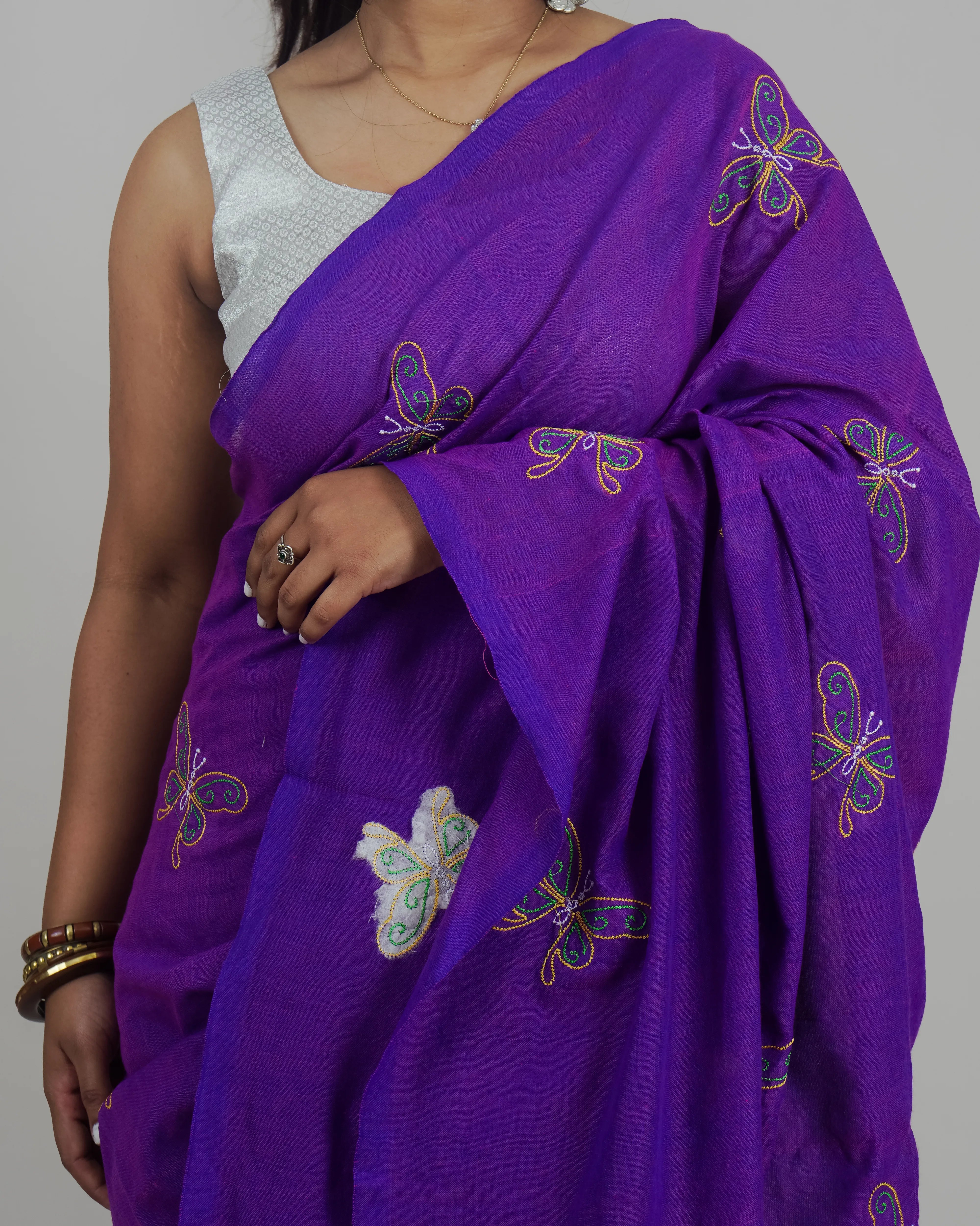Smitha Violet Khadi Saree