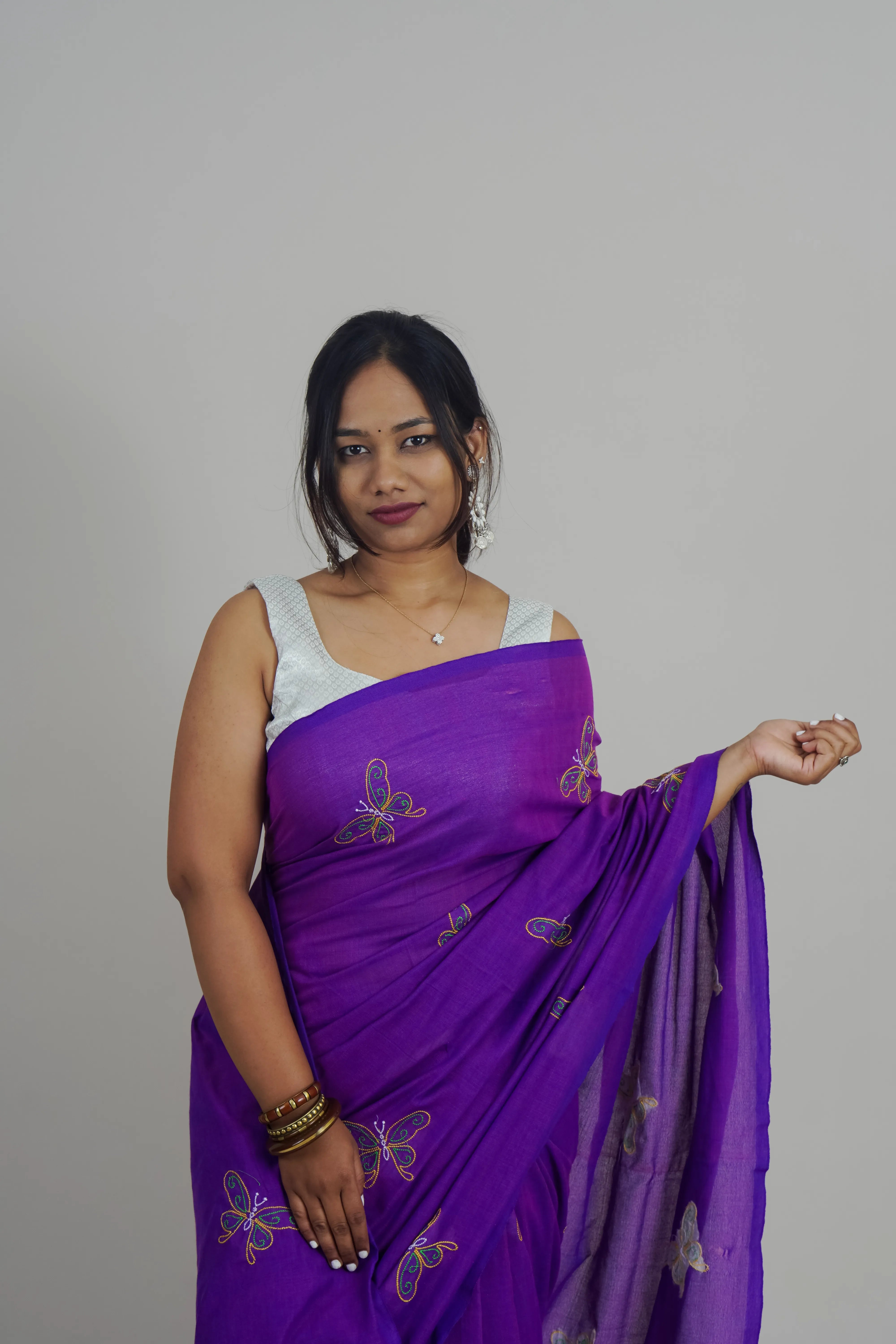 Smitha Violet Khadi Saree