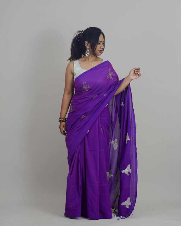 Smitha Violet Khadi Saree
