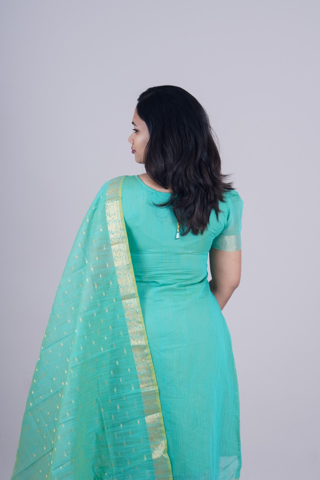 Jhanaki Green Chanderi Suit