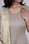 Jhanaki Grey Chanderi Suit