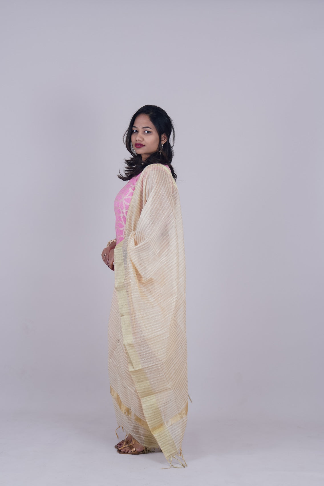 Jhanaki Baby Pink Chanderi Suit