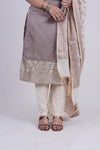 Jhanaki Grey Chanderi Suit