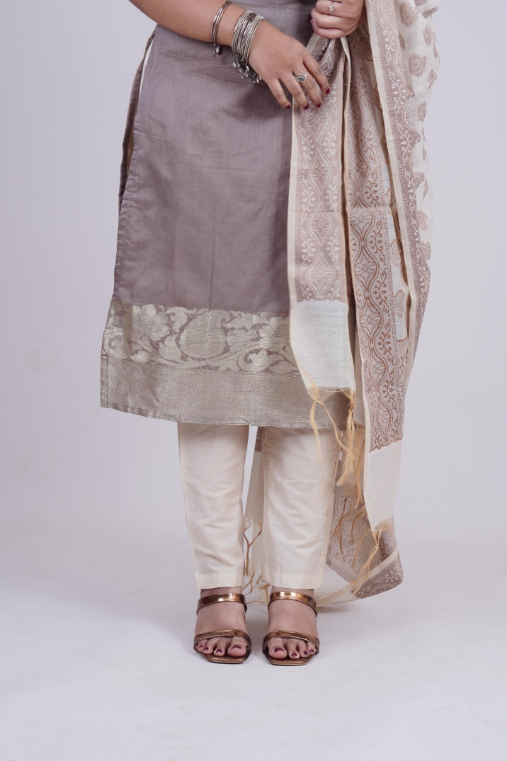 Jhanaki Ash Chanderi Suit
