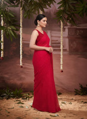 Mandara Jimmy Choo Red Saree laaki