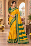 Hina Mustard yellow Kanjivaram Saree