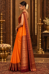 Raveena Orange Kanjivaram Saree