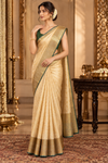 Ashu Creamgreen Dharmavaram Saree