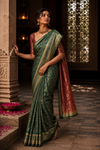 Naari Kanjivaram Green Saree