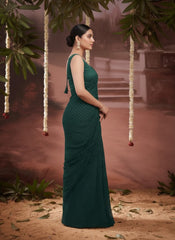 Mandara Jimmy Choo Green Saree laaki