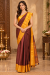 Manushi Maroon Kanjivaram Saree