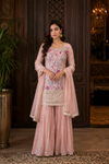 Kanika Shannon Embroidered Tissue Sharara Set