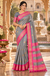 Teena Grey Kanjivaram Saree