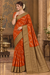 Sofia Orange Dharmavaram Saree
