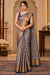 Janu Blue Dharmavaram Saree